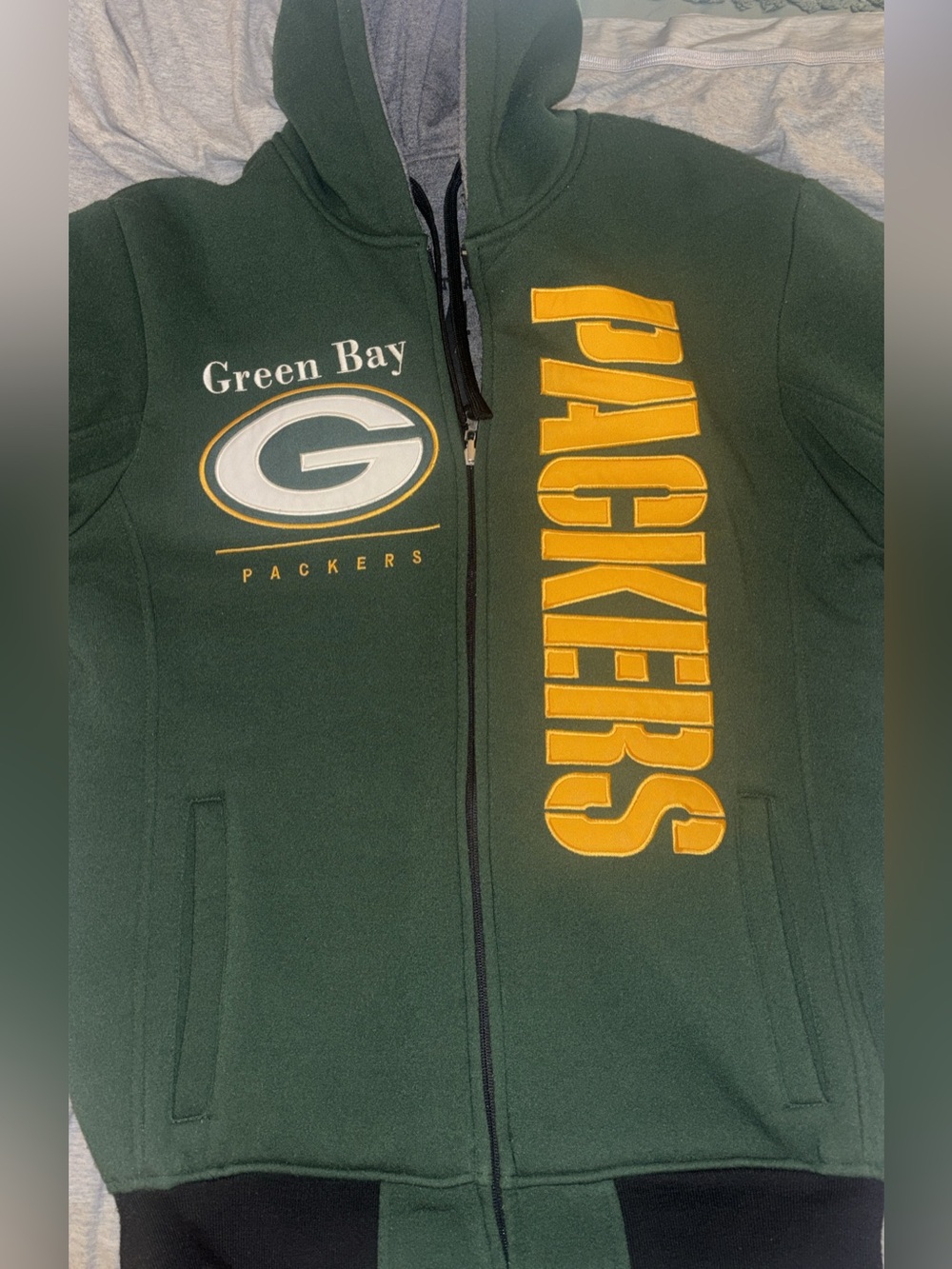 Green Bay Packers Reversible Green & Gold Full-Zip Hoodie